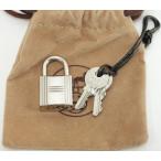 エルメス 南京錠 鍵2個 シャインシルバー パドロック キー 100 バッグチャーム@ 204