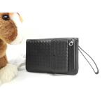 ショッピングヴェネタ ボッテガヴェネタ クラッチウォレット イントレチャート レザー黒 セカンドバッグ 美品@ 258