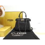  Fendi pi- Cub - nano FF crystal кожа чёрный небольшая сумочка Cross сумка "body" превосходный товар @ 1