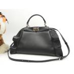  Fendi pi- Cub - Mini wave гладкий кожа чёрный небольшая сумочка Mini ручная сумочка превосходный товар @ 6