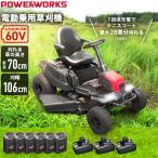 ハイガー公式 電動乗用草刈機 充電式（バッテリー6個付属）ハイパワー 60V 家庭用100V電源 POWERWORKS CRT426 1年保証