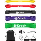 Croch トレーニングチューブ 懸垂チューブ フィットネスチューブ ゴムチューブ ストレッチ 筋トレ エクササイズバンド 高強度 丈夫 男女兼用 懸