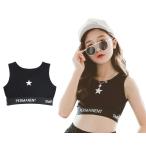 [ei- ho ] майка Kids девочка Dance бюстье ребенок одежда hip-hop спорт stage костюм звезда рисунок начальная школа накладывающийся надеты топ чёрный 