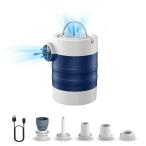 innhom エアーポンプ 電動 空気入れ 3.6Kpa 1400mAh キャンプランタン付き USB充電式 空気抜き 携帯式 電動ポンプ うきわ プ