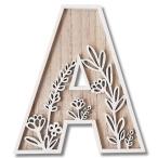 airtone イニシャル アルファベット オブジェウェ ルカムスペース ウェルカムボード & 結婚式 木製 インテリア 置物 (1, A)
