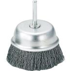 研削研磨用品 軸付ブラシ ＴＲＵＳＣＯ　軸付カップブラシ　φ７５Ｘ軸６　鋼線　線径０．３　  (TB-6642)