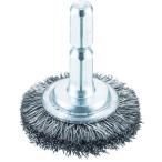 研削研磨用品 軸付ブラシ ＴＲＵＳＣＯ　軸付ホイールブラシ　φ３２Ｘ軸６．３５　鋼線０．３　  (TB-6202-60)