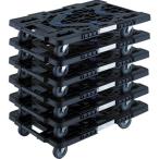 TRUSCO まとめ買い 樹脂製平台車  ルートバン  MPK-600J-BK 6台セット ( MPK-600J-BK-M6 ) トラスコ中山(株)