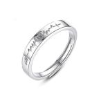 MIKAMU 愛の証 ペアリング ジュエリーレディースリング 人気 メンズリング シルバー925 純銀製 ハート 刻印 心電図 結婚指輪 婚