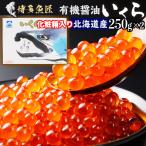 新物 北海道産 いくら 有機醤油漬け 500g 250g×2個 最高級 3特グレード イクラ 海鮮 鮭 丼 贈答品 送料無料 お中元 ギフト
