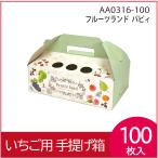 ショッピングいちご いちごギフト用化粧箱　フルーツランドパピィ　果物箱 プレゼントボックス　贈答ケース ワンタッチ 手提げ パッケージ 発送箱 300g×2パック 100枚入 （AA0316）