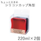 シリコンカップ おしゃれ HAKOYA シリコンカップ角型 大 2個セット ブラック レッド 国内検品
