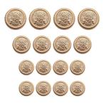 ブレザー ボタン 16個セット 直径15mm/20mm/25mm メタルボタン 交換 補修 学生服/スーツ/コートなど