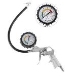 Lanodo エア チェッカー タイヤ ゲージ 空気圧 自動車 バイク用 空気入れ メーター付き エアー コ