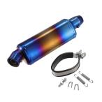 VekAuto オートバイマフラーエキゾーストキット 長さ370mm 内径38mm 外径79mm スリップオンタイプのユ