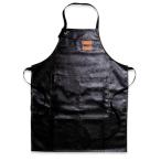 (EAST HANTO) 防水・防汚 PUレザーエプロン | 首掛けタイプ | 長さ調節可能 | 大容量ポケット付き | フ