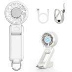 ハンディファン 冷却 ハンディ扇風機 冷却プレート 4WAY(卓上?手持ち?首掛け?カラビナ付き) 小