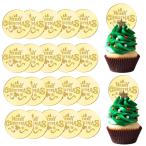 URROMA20個ゴールデンカップケーキトッパーミラーアクリルメリークリスマスケーキサインクリス