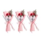  роза искусственный цветок 3 шт. комплект три колесо rose букет мыло цветок мыло цветок шт упаковка маленький подарок роман шик 