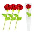 seimeinoki гвоздика искусственный цветок красный цвет шерсть. цветок 4 колесо День матери подарок длина 42cm иглы для вязания крючком плетеный конечный продукт fei