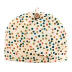 おしゃれ 北欧風 ティーコジー クリーム系 ドット ティーポットカバー 匠の技 河島幸子・彰子共