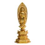 仏像 釈迦如来 22.5cm(金メッキ/24金) 仏師：牧田秀雲 原型＿『曹洞宗・臨済宗・天台宗』 高岡銅器