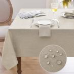 Softalker テーブルクロス 撥水140×180cm 長方形 類麻 布 テーブルクロス-汚れ防止 お手入れ簡単 無地