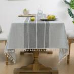 Softalker テーブルクロス おしゃれ 撥水加工 北欧 テーブルカバー リネン タッセル 撥水 お手入れ