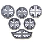 （IP MINI） ドリンク コースター MINI に合う ユニオンジャック ミニ クーパー (6枚 グレー)