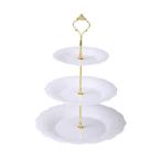 ケーキスタンド アフタヌーンティースタンド 三段ケーキスタンド 3段ケーキ皿 プラスチック製