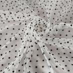 moonfarm 水玉 チュール 生地 1〜3ｍ×幅155cm 選べる8色 ドット フロッキー レース 布 衣装 (3m, ホワイ