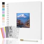 AIOR 手作りアルバム 台紙 フォトアルバム 写真ウィンドウ付きスクラップブックアルバム 250 GSM厚