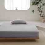 ボックスシーツ シングル 100x200x30cm グレー シーツ 単品売り 洗える 吸水速乾 厚さ5-27cmの