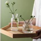 花瓶花器 3つセット北欧 ガラス 小さな フラワーベース - ガラスベース ガラスボトル +3つ