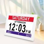 ショッピングカレンダー デジタルカレンダー認知症目覚まし時計、日付と曜日のある大きなデジタル時計、12のアラーム