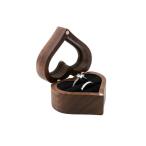 リングケース木製 ハート型指輪ケース 結婚指輪 2枚用 小物入れ おしゃれ 携帯用 ジュエリーボ