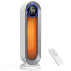 セラミックヒーター 速暖1~12Hタイマー機能 リモコン付 電気ファンヒーター 電気ストーブ LED大型