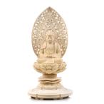 仏像 阿弥陀如来 天台宗 2.5寸 桧木製 木彫り 丸台座 唐草光背 戌亥年生まれ 厄除け 十二