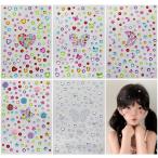 DFsucces フェイスシール ラインストーン 3Dキラキラ 光る 星 ハート 蝶 月 デコパーツ 顔用ボディ