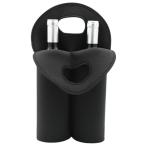 JUSTVEL ワインバッグ 2本用 ボトルバッグ 保冷  防水 シャンパン 日本酒 ポータブル (ブラック)