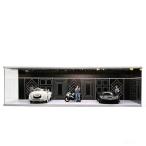 NUEIOVRW 1/64 1/43 1/18 ジオラマ ガレージ 3色調光LED照明付きミニカー展示ケース 適用トミカ・ホット