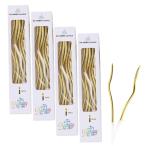 DEVENTORZ バースデーキャンドル うねうね ろうそく 24本 4箱 ケーキ飾り 金色 銀色 カラフル 曲がり