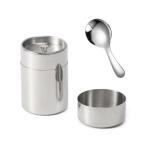 KUAIDHFK お茶缶 茶筒 ステンレス製 400ml 二重蓋 お茶入れ 茶葉入れ 密閉性 光遮断 鮮度保持 コーヒ