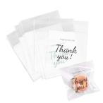 siawadeky スイーツパック ラッピング袋 お菓子用OPP袋 200枚入 Thank you 半透明 粘着タイプ お