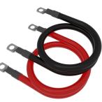 2 AWGのゲージ35mm2 30cmの電池ワイヤー一定の赤+黒の純粋な銅力インバーターケーブル(3/8 