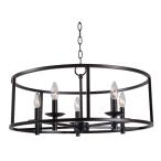 Kenroy Home Arlen, 5 Light Chandelier, Blackened Oil Rubbed Bronze Fin