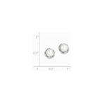 925 Sterling Silver FW Cultured Pearl &amp; Diamond Post Studs Earrings (.