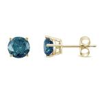 1/4 CTTW Blue Diamond Studs in 14K gold