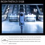 RICOH Theta Z1 51GB Black 360° Camera, Two 1.0-inch Back-Illuminated C