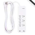 GE UltraPro 7-Outlet Surge Protector, 2 USB Ports, 15 Ft Extension Cor